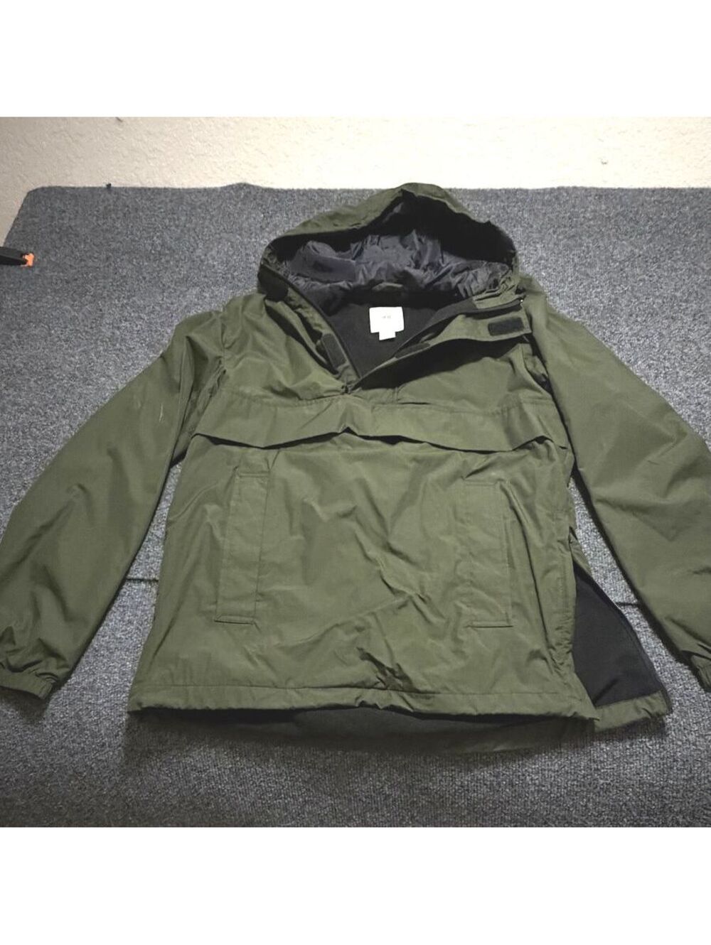 H&M L.O.G.G. Men’s Small Olive Green Hooded Anorak Pullover Jacket